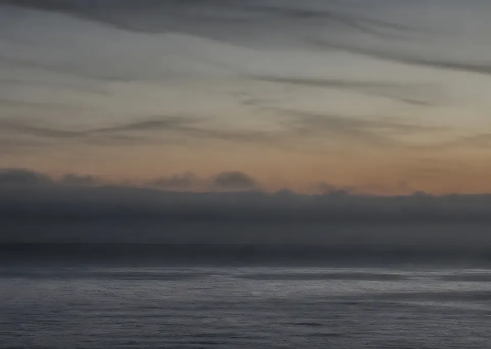 Mist Horizon, original coastal artwork by TorreyPress, shown flat