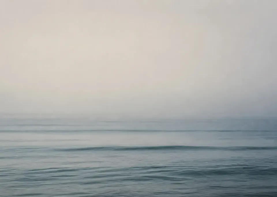 Soft Fog, original coastal artwork by TorreyPress, shown flat
