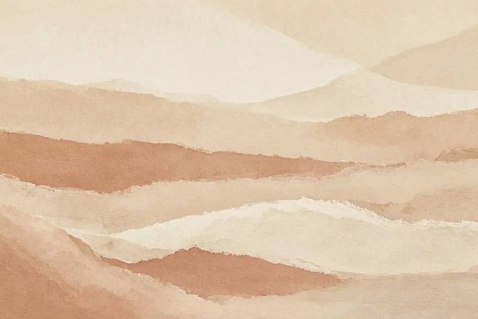 Warm Neutrals, original coastal artwork by TorreyPress, shown flat